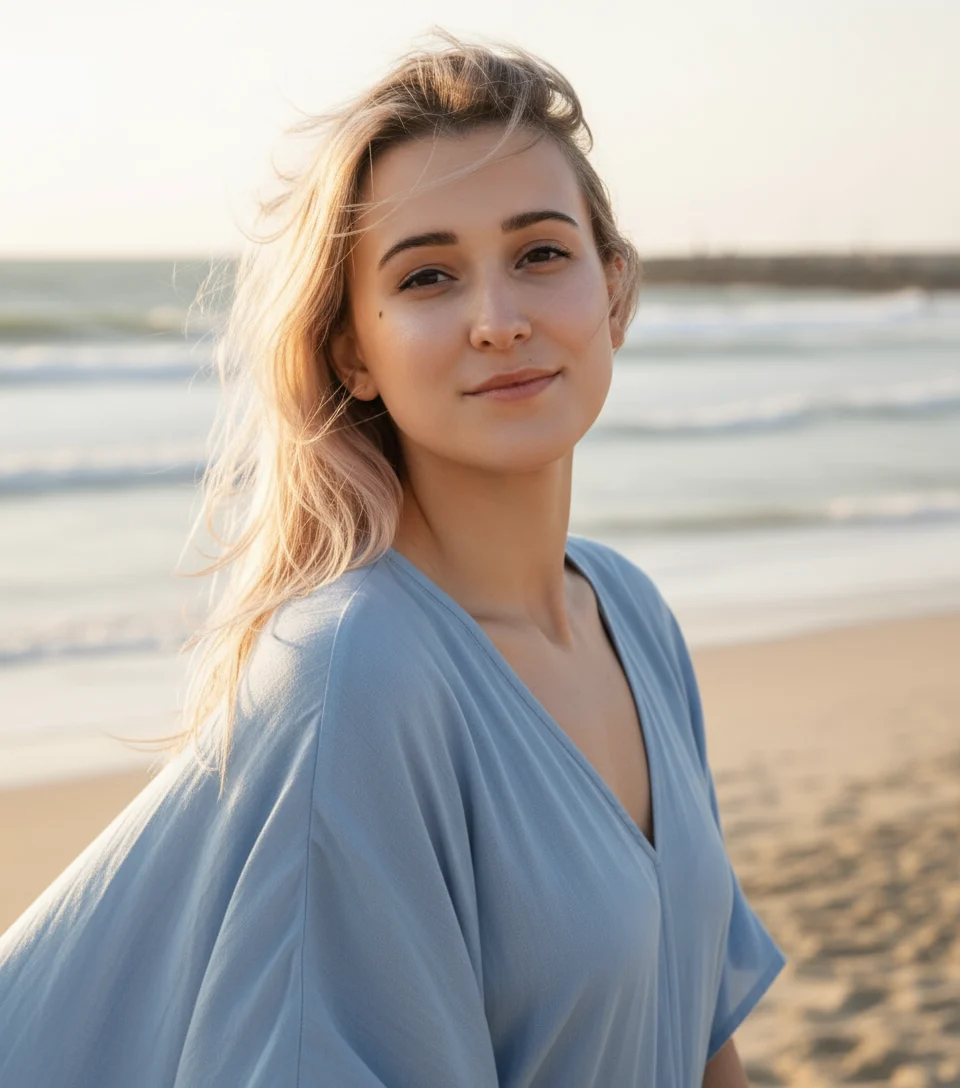 Brise de plage AI headshot style