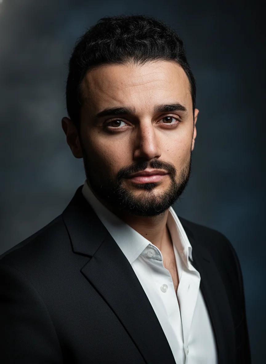 Filmatisk sidelys AI headshot style
