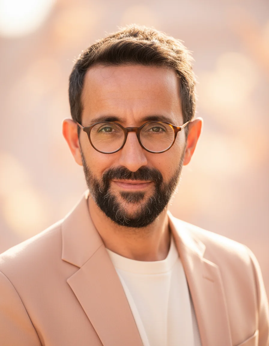 Pfirsichglühen AI headshot style