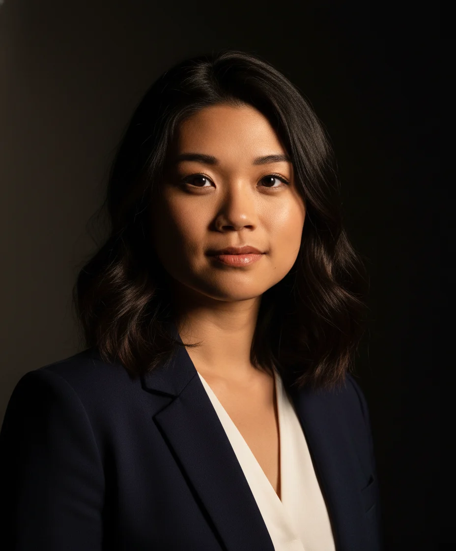 Varm spotlight AI headshot style