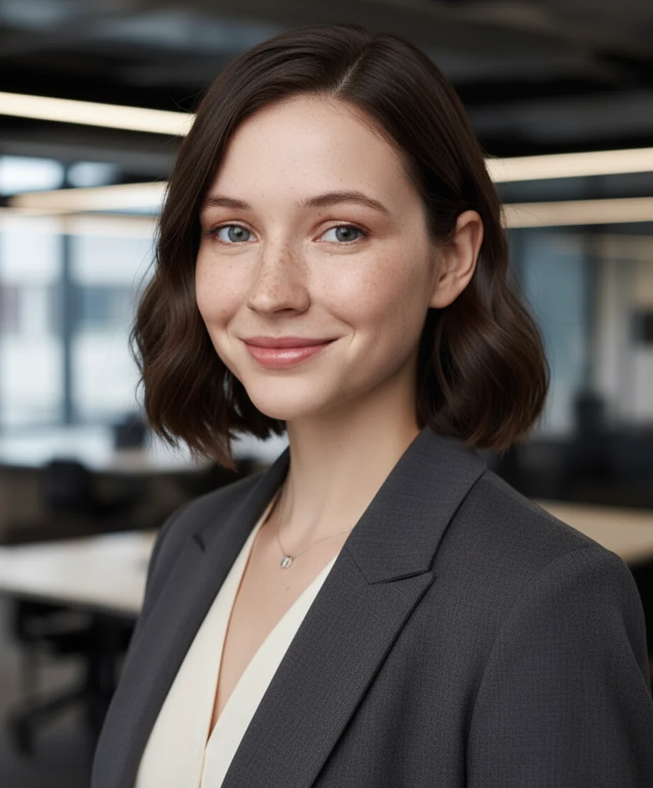 Junger Innovator AI headshot style